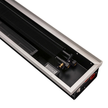 MINIVENT 100 L-750 - wąski grzejnik podłogowy kanałowy, głębokość 10 cm, wentylator 24 V