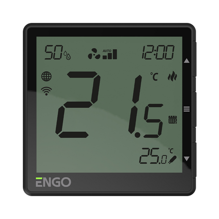 Termostat ENGO EFAN 230 V - podtynkowy; biały / czarny; Wi-Fi