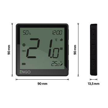 EONE-BATB - Regulator temperatury, bateryjny (Li-Ion), czarny, Internetowy, akumulatorowy, ZigBee, natynkowy