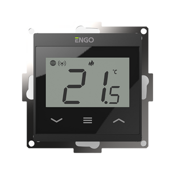 E55-B - Regulator temperatury do ramki 55x55, 230V, czarny, Internetowy, Wi-Fi