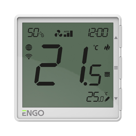 Termostat ENGO EFAN 230 V - podtynkowy; biały / czarny; Wi-Fi