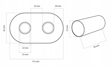 Zestaw maskujący rozeta podwójna, złączki PEX16x3/4; biały