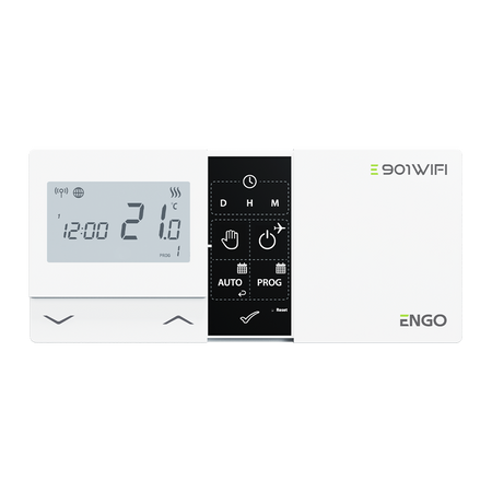 E901-WIFI - Regulator temperatury bezprzewodowy, Wi-Fi, Internetowy, biały, 868MHz, bateryjny