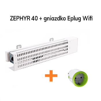 ZEPHYR 40 wentylator podgrzejnikowy + gniazdko inteligentne EPLUG Wifi