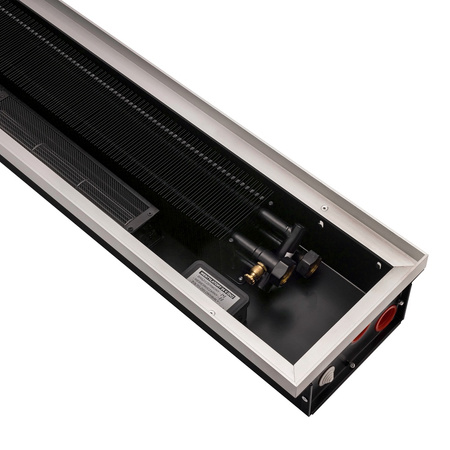 MINIVENT 100 L-3250 - wąski grzejnik podłogowy kanałowy, głębokość 10 cm, wentylator 24 V