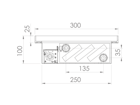 OKTOVENT 100 L-1000 - grzejnik podłogowy kanałowy, głębokość 10 cm, wentylator 24 V