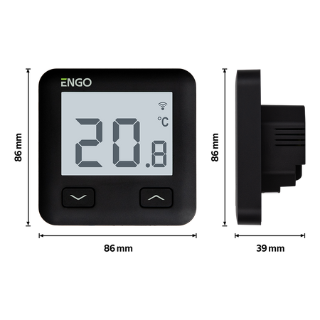 E10-B - Regulator temperatury, 230V, czarny, Wi-Fi, Internetowy, podtynkowy