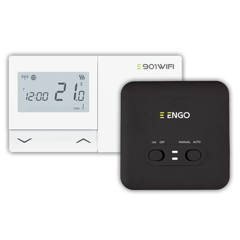 E901-WIFI - Regulator temperatury bezprzewodowy, Wi-Fi, Internetowy, biały, 868MHz, bateryjny