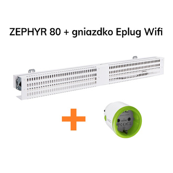 ZEPHYR 80 wentylator podgrzejnikowy + gniazdko inteligentne EPLUG Wifi