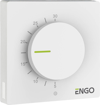 ESIMPLE-230W - Regulator temperatury, 230V, biały, dobowy, natynkowy z pokrętłem