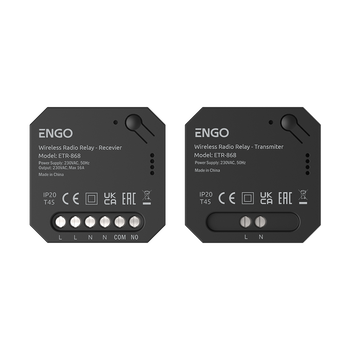 ETR-868 - Przekaźnik bezprzewodowy EngoLink, nadajnik+odbiornik sterowany radiowo, 868Mhz, 230V