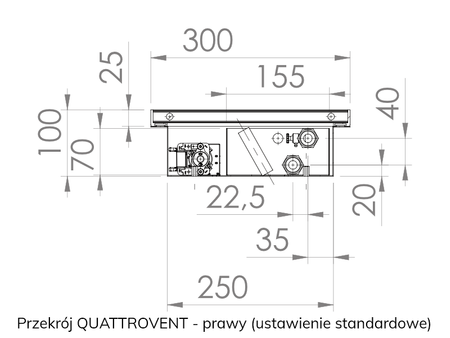 QUATTROVENT 100; L-2250 z wentylatorem 24V