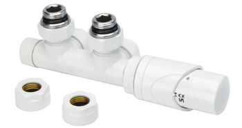 Zestaw termostatyczny TULLY; zespolony; kolor biały