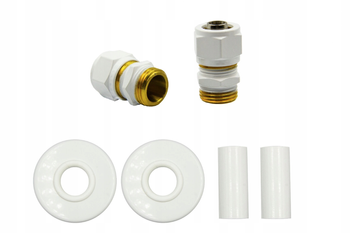 Zestaw maskujący rozety pojedyncze+tuleje+złączki GZ1/2 x PEX; biały; ZMR1GZ1/2X1606; Royal/Swing/Master/Elegant