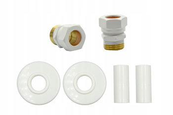 Zestaw maskujący rozety pojedyncze+tuleje+złączki GZ1/2 x Cu; biały; ZMR1GZ1/2X1506; Royal/Swing/Master/Elegant