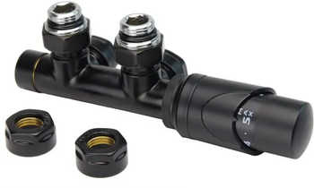 Zestaw termostatyczny TULLY; zespolony; kolor czarny