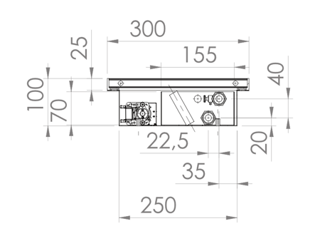 QUATTROVENT 100/300/1750; wentylator 230V; prawy; kolor ramki anoda C-0; OUTLET